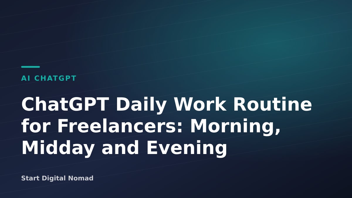 ChatGPT Daily Work Routine for Freelancers: Morning, Midday and Evening