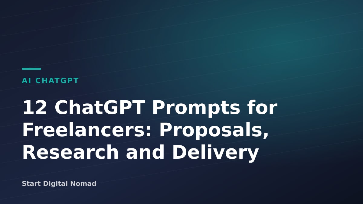 12 ChatGPT Prompts for Freelancers: Proposals, Research and Delivery